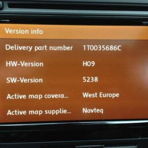 SKODA RNS510 VERSION 5238 FIRMWARE  UPDATE CD EUROPE 2022